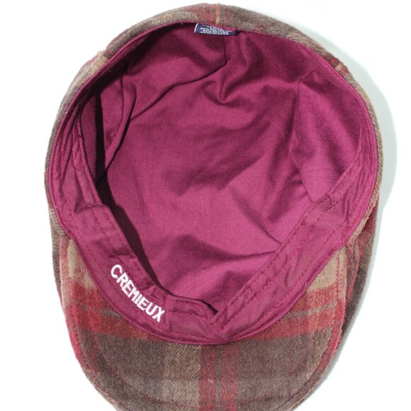 Cremieux Men's Wool Blend Plaid Tartan Celtic Flat Hat Red Grey Tan Small Medium - Picture 6 of 8